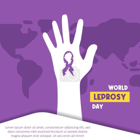 Illustration for World Leprosy Day Template design - Royalty Free Image