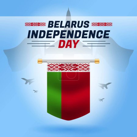 Illustration for Belarus Independence day banner design template. Belarus flag national day celebrations - Royalty Free Image