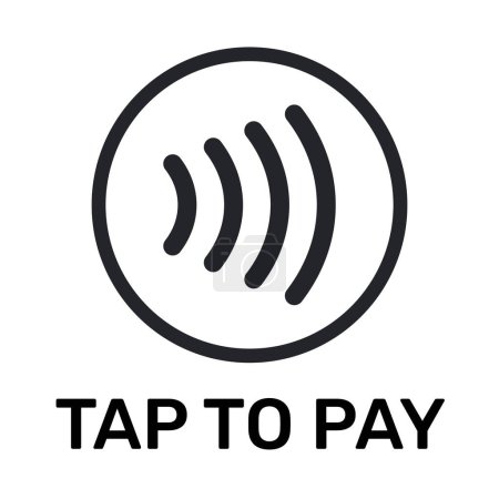 Ilustración de Logotipo de señal de pago inalámbrica NFC sin contacto. Tarjeta de crédito nfc pago vector concepto. - Imagen libre de derechos