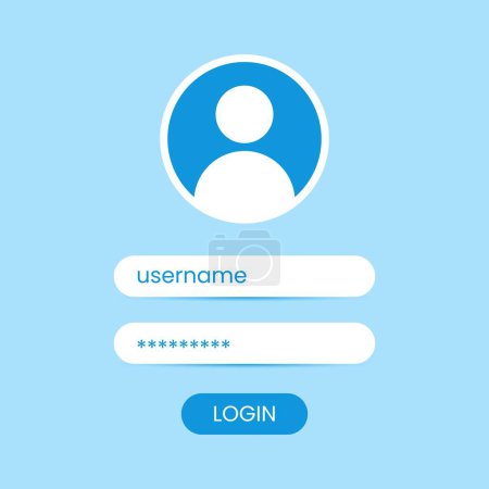 Illustration for Register page design. Login form account user password identity ui web log screen security profile privacy app interface. - Royalty Free Image
