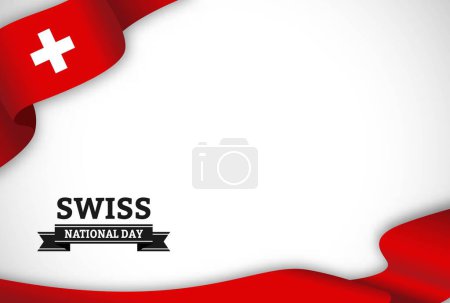 Illustration for Swiss national day illustration design - Royalty Free Image
