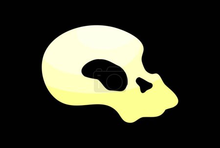 Téléchargez les illustrations : Crâne simple isolé sur noir - en licence libre de droit