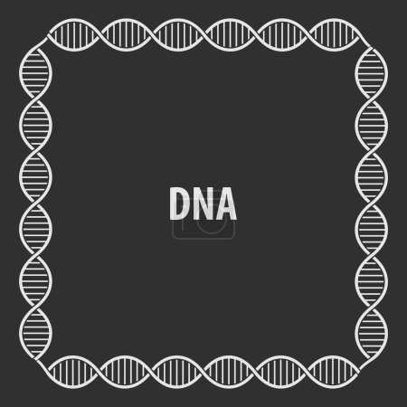 Cadre abstrait ADN, symbole génétique humain. Illustration vectorielle