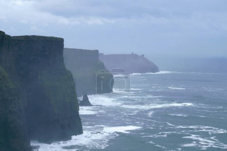 Photo for Natural masterpiece, Cliffs of Moher View in cloudy day. High quality photo - Royalty Free Image