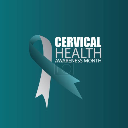 Foto de Ilustración vectorial del Mes de Concientización de la Salud Cervical. Diseño simple y elegante - Imagen libre de derechos