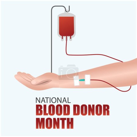 Foto de Vector Illustration of National Blood Donor Month (en inglés). Diseño simple y elegante - Imagen libre de derechos