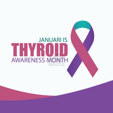 Foto de Vector Illustration of Thyroid Awareness Month. Diseño simple y elegante - Imagen libre de derechos