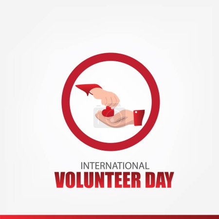 Illustration for Vector Illustration of International Volunteer Day. Simple and Elegant Design - Royalty Free Image