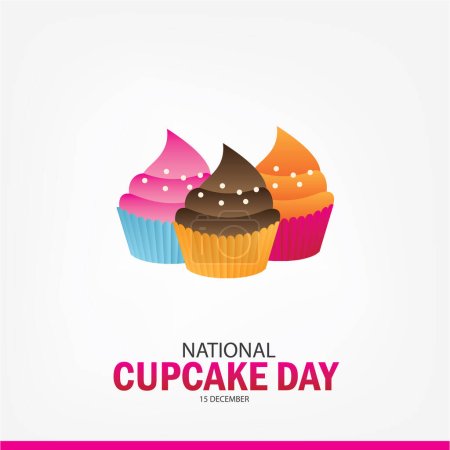 Foto de Vector Illustration of National Cupcake Day. Diseño simple y elegante - Imagen libre de derechos