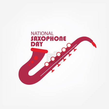 Vector Illustration National Saxophone Day. Icon Saxophone. Design Simple and Elegant
