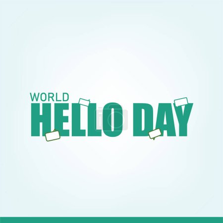 Vector illustration World Hello Day. Simple and Elegant Design