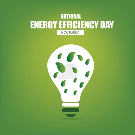 Ilustración de Vector Illustration of Energy Efficiency Day (en inglés). Diseño simple y elegante - Imagen libre de derechos