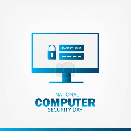 Foto de Vector Illustration of National Computer Security Day (en inglés). Diseño simple y elegante - Imagen libre de derechos