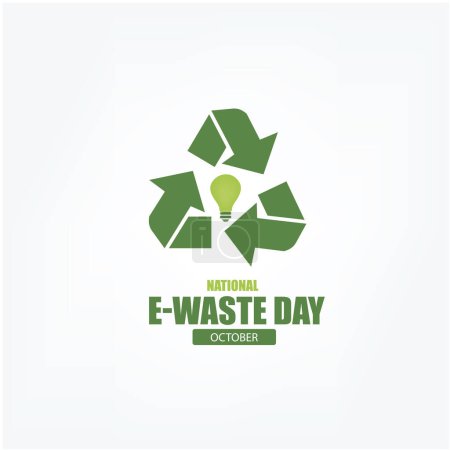 Téléchargez les illustrations : Illustration vectorielle Journée internationale des déchets électroniques. Design simple et élégant - en licence libre de droit