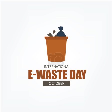 Ilustración vectorial Día Internacional de los Residuos Electrónicos. Diseño simple y elegante