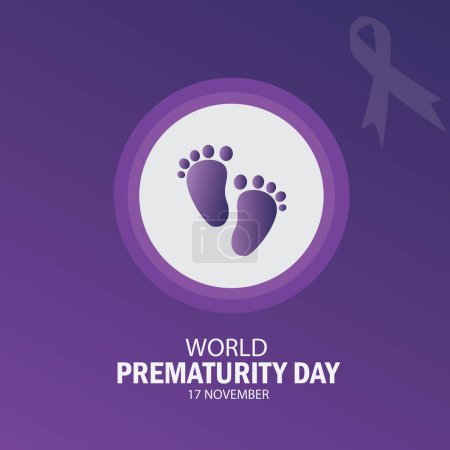 Ilustración vectorial del Día Mundial Prematuro. Diseño simple y elegante