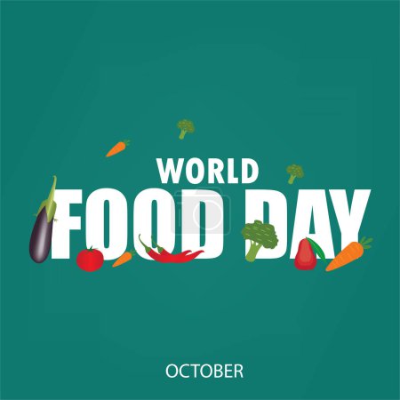 Illustration for World Food Day vector illustration suitable for social media, banners, posters, flyers and related to food - Royalty Free Image