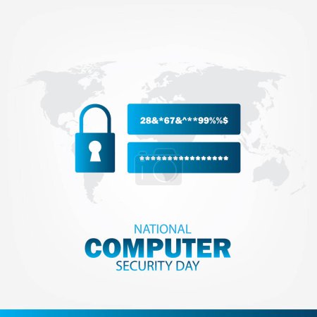 Téléchargez les illustrations : Illustration vectorielle de la Journée nationale de la sécurité informatique. Design simple et élégant - en licence libre de droit
