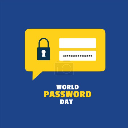 world password day vector graphic great for world password day celebration. flat design. fingerprint password design. flat illustration. simple and elegant