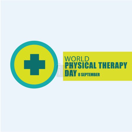 Téléchargez les illustrations : Journée mondiale de physiothérapie vecteur. Design simple et élégant - en licence libre de droit