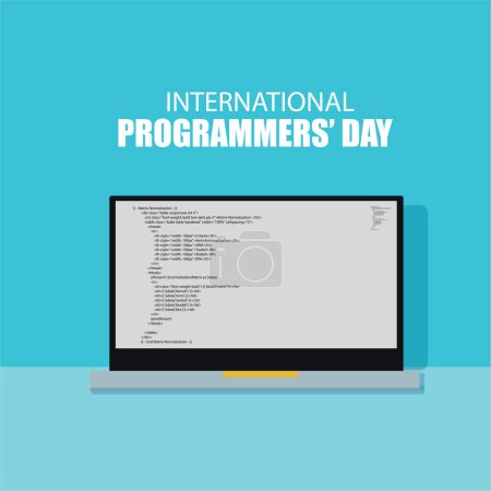 Foto de Día Internacional de Programadores Vector. Diseño simple y elegante - Imagen libre de derechos