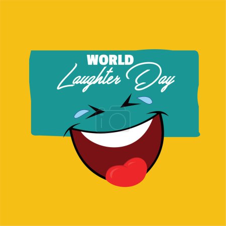 Foto de Día Mundial de la risa. ilustración simple y elegante - Imagen libre de derechos
