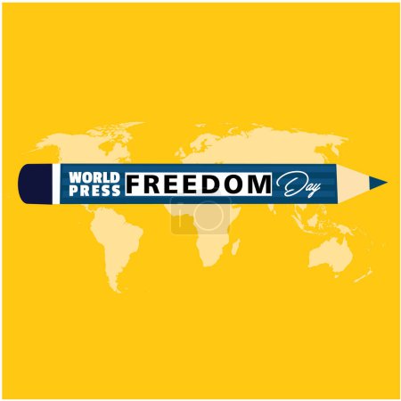 Téléchargez les illustrations : Illustration créative de la Journée mondiale de la liberté de la presse vectorielle avec concept plat. Design avec une photo micro. simple et élégant - en licence libre de droit