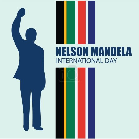 Ilustración de Nelson Mandela Vector del Día Internacional. Bain para carteles, pancartas. diseño simple y elegante - Imagen libre de derechos