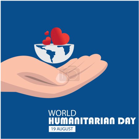 Illustration for World Humanitarian Day vector, with a simple and elegant design - Royalty Free Image