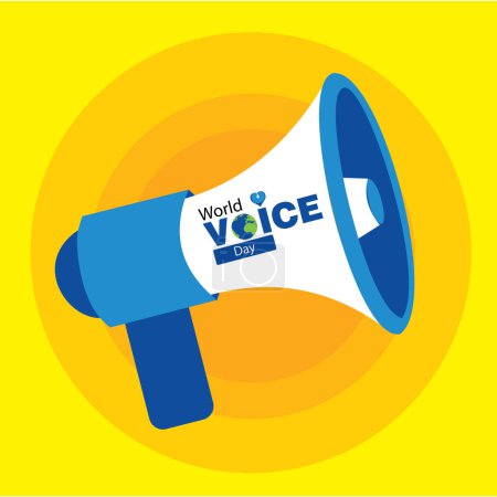 Téléchargez les illustrations : Graphique vectoriel de la journée mondiale de la voix bon pour la célébration de la journée mondiale de la voix simple et élégant - en licence libre de droit