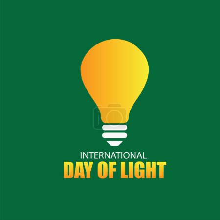 Foto de Ilustración vectorial del Día Internacional de la Luz. Icono de bombilla. Diseño simple y elegante - Imagen libre de derechos