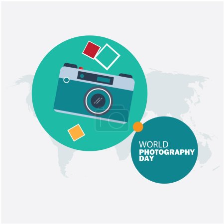 Ilustración de Día Mundial de la Fotografía Vector. Diseño simple y elegante - Imagen libre de derechos