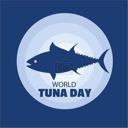 Ilustración de Vector del día mundial del atún bueno para la celebración del día mundial del atún imagen de pescado. simple y elegante - Imagen libre de derechos