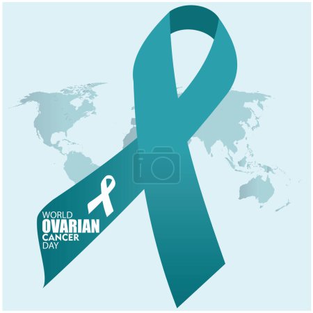 Foto de Vector Illustration of World Ovarian Cancer Day (en inglés). Diseño simple y elegante - Imagen libre de derechos