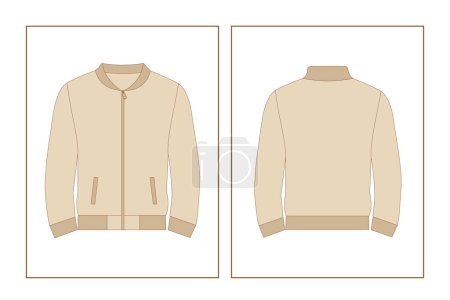 Illustration for Vector slim fit jacket. Color navy blue sleeves white - Royalty Free Image