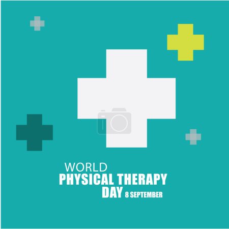Téléchargez les illustrations : Journée mondiale de physiothérapie vecteur. Design simple et élégant - en licence libre de droit