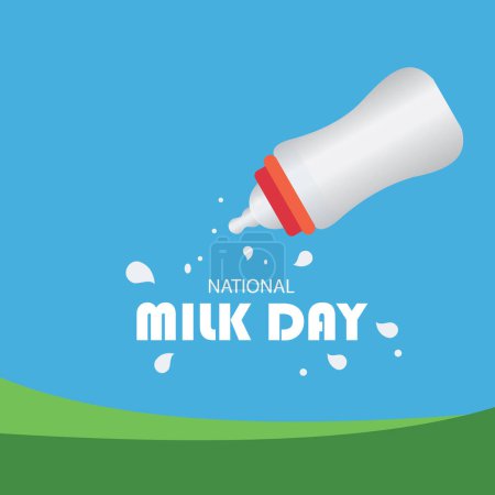 Illustration for National Milk Day abstract vector design. Good for banners. social media. Simple and Elegant Design - Royalty Free Image