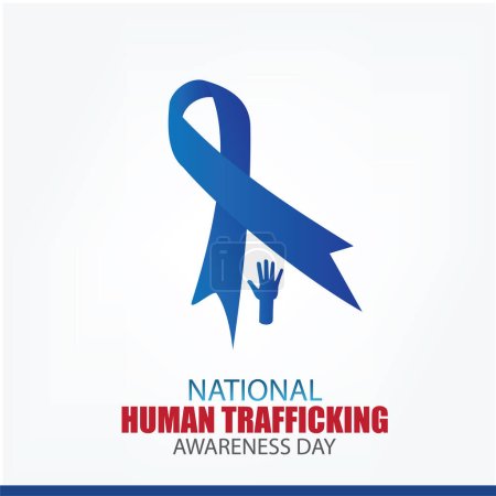 Ilustración de National Human Trafficking Awareness Day abstract vector design. Good for banners. social media. Simple and Elegant Design - Imagen libre de derechos