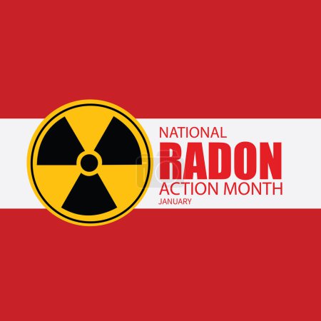 Vektorillustration des nationalen Radonaktionsmonats. Einfaches und elegantes Design