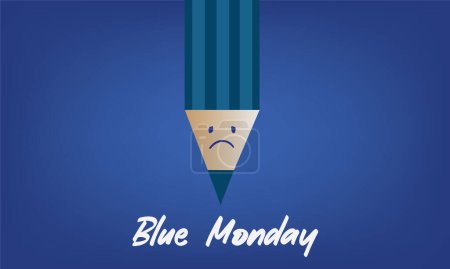 Vektorillustration des Blauen Montags. Einfaches und elegantes Design