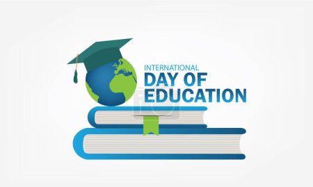 Ilustración de Vector Illustration of International Day of Education. Simple and Elegant Design - Imagen libre de derechos