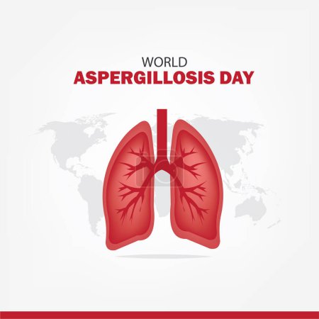 Ilustración de Día Mundial de la Aspergilosis Diseño de ilustración vectorial. Diseño simple y elegante - Imagen libre de derechos
