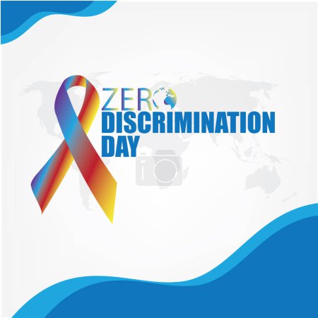 Foto de Vector Illustration of Zero Discrimination Day (en inglés). Diseño simple y elegante - Imagen libre de derechos