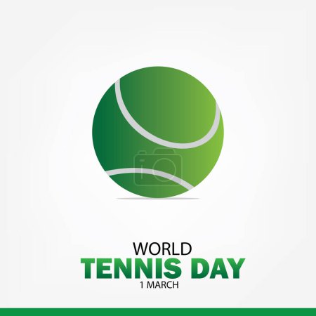 Foto de Ilustración vectorial del Día Mundial del Tenis. Diseño simple y elegante - Imagen libre de derechos