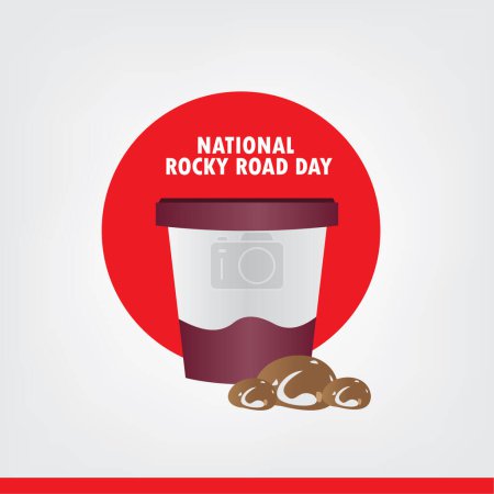 Vektor-Design für den National Rocky Road Day. Einfaches und elegantes Design