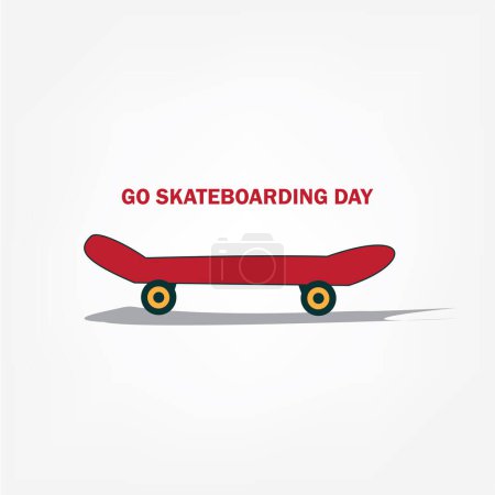 Go Skateboarding Day vector graphic is great for Go Skateboarding Day celebrations. flat design. flyer design. flat illustration. Simple and Elegant Design