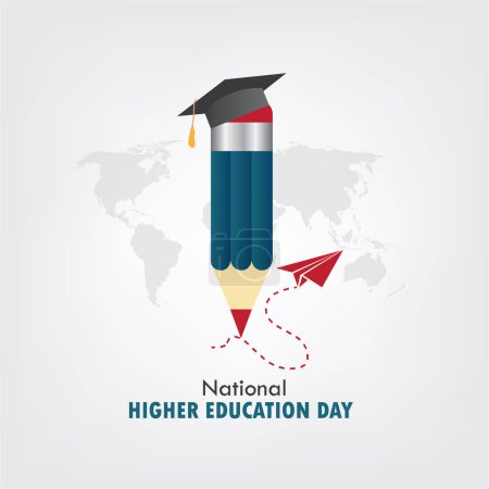 El gráfico vectorial del Día Nacional de la Educación Superior es ideal para las celebraciones del Día Nacional de la Educación Superior. diseño plano. Diseño de volante. ilustración plana. Diseño simple y elegante