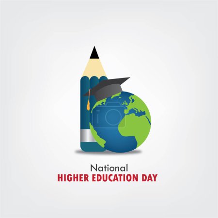 Le graphique vectoriel de la Journée nationale de l'enseignement supérieur est idéal pour les célébrations de la Journée nationale de l'enseignement supérieur. design plat. conception de flyer. illustration plate. Design simple et élégant