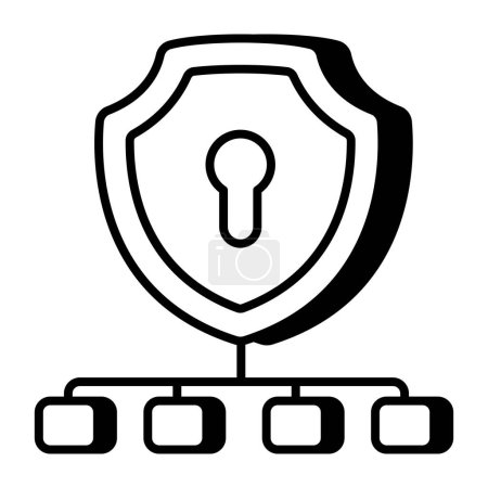 Ilustración de Un icono de diseño editable del escudo de seguridad - Imagen libre de derechos
