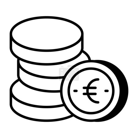 Téléchargez les photos : Une icône de conception modifiable des pièces en euros - en image libre de droit